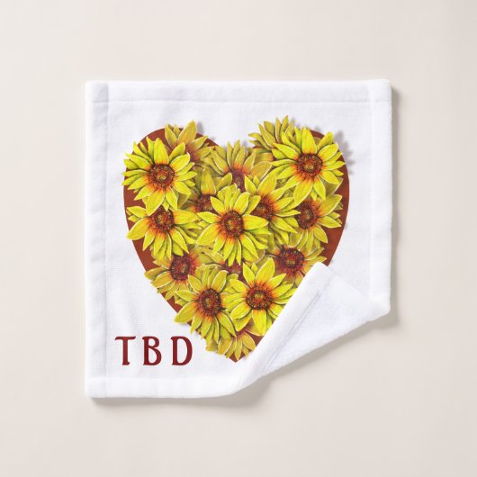 Sunflower Heart Wash Cloth ウォッシュタオル (ウォッシュタオル)