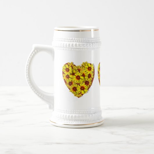 Sunflower+Hearts+Stein+Mug ビールジョッキ (左)