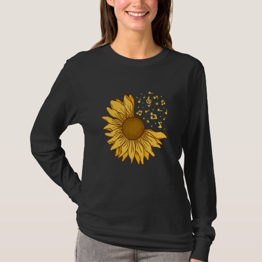 Sunflower Hope Positive Music Flowers Sunflowers 1 Tシャツ (正面)