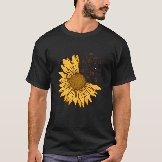 Sunflower Hope Positive Music Flowers Sunflowers Tシャツ (正面)