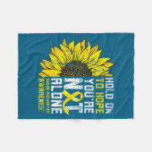 Sunflower Hope Suicide Prevention Awareness Yellow フリースブランケット (正面(横))