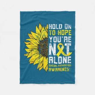 Sunflower Hope Suicide Prevention Awareness Yellow フリースブランケット