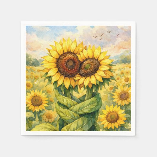 Sunflower Hug スタンダードカクテルナプキン (正面)