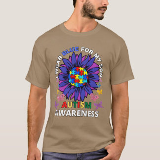 sunflower i wear blue for my son autism awareness  tシャツ