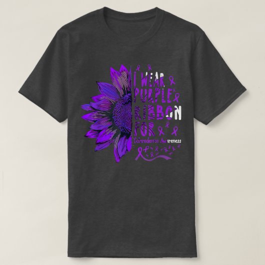 Sunflower I Wear Purple Ribbon for Scleroderma Awa Tシャツ (デザイン正面)