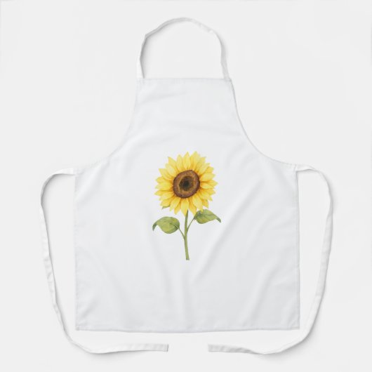 Sunflower Illustration — Bright Botanical Art エプロン (正面)