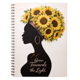 Sunflower Inspirational Black Woman Floral Journal ノートブック