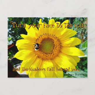 Sunflower inspirational postcard / Maori Proverb ポストカード
