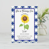 Sunflower Invitation Kids 1st Birthday Party Card 招待状 (スタンド正面)