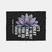 Sunflower Its Okay If The Only Thing You Do Today  フリースブランケット (正面(横))