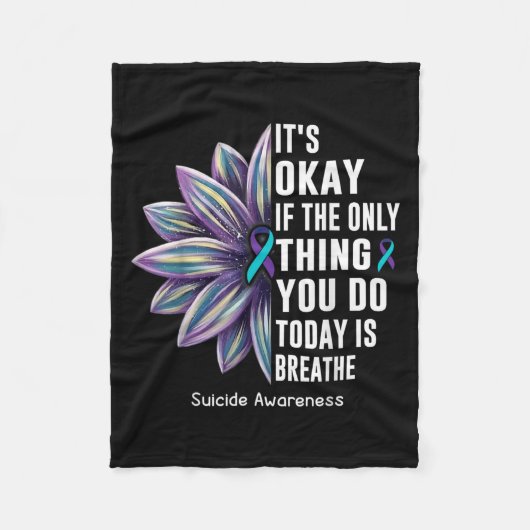 Sunflower Its Okay If The Only Thing You Do Today  フリースブランケット (正面)