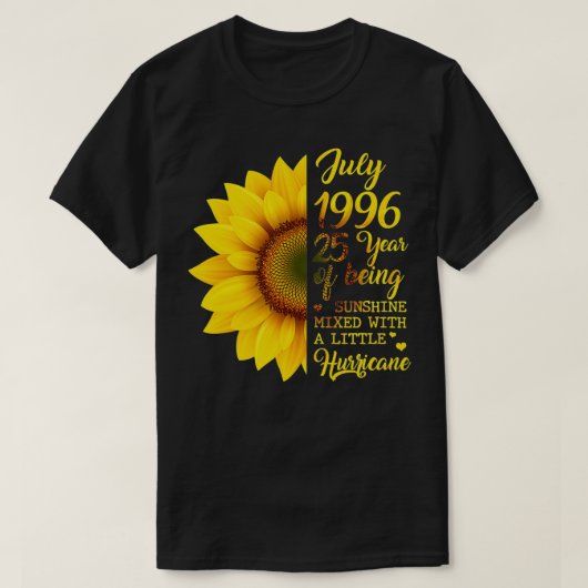 Sunflower July 1996 25 Years Of Being Sunshine Hur Tシャツ (デザイン正面)