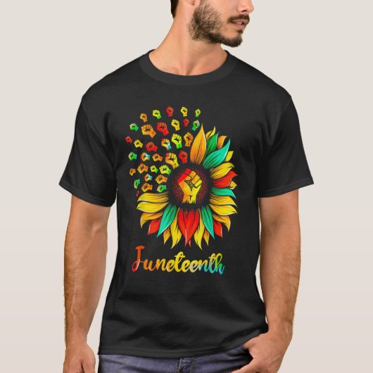 Sunflower Junetifech Tシャツ、ブラックヒストリ Tシャツ (正面)