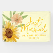 Sunflower Just Married Car Banner 横断幕 (横)