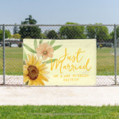 Sunflower Just Married Car Banner 横断幕 (インサイチュ)