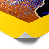 Sunflower Ladybug Watercolor Art  ポスター (角)