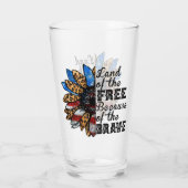 Sunflower Land of the Free Because of the Brave タンブラーグラス (裏面)