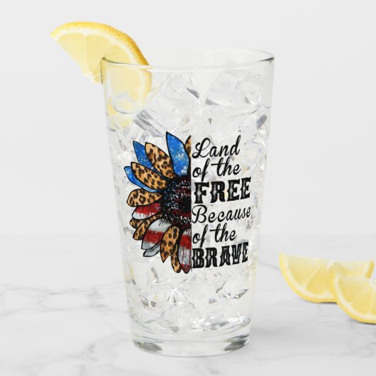 Sunflower Land of the Free Because of the Brave タンブラーグラス (アイス正面)
