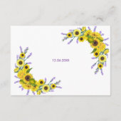 Sunflower & Lavender Vintage Floral Wedding エンクロージャーカード (裏面)