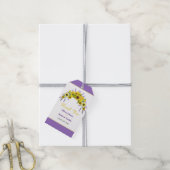 Sunflower & Lavender Wedding Thank You Favor  ギフトタグ (より糸付き)