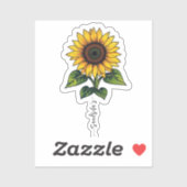 Sunflower leopard Handwritten Name Sticker シール (シート)