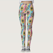 Sunflower & Leopard Heart Rainbow Leggings レギンス (正面)