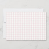 Sunflower Lilac Pink Gingham Rustic Bridal Shower 招待状 (裏面)