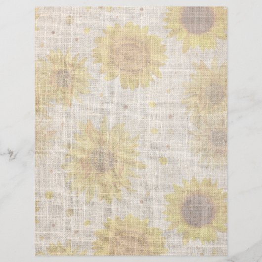 Sunflower Linen Design Scrapbook Paper (裏面)