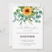 Sunflower Little Sunshine QR Registry Baby Shower  招待状 (正面)
