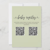 Sunflower Little Sunshine QR Registry Baby Shower  招待状 (裏面)