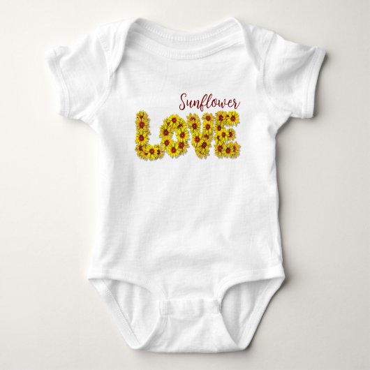Sunflower Love Baby Bodysuit ベビーボディスーツ (正面)