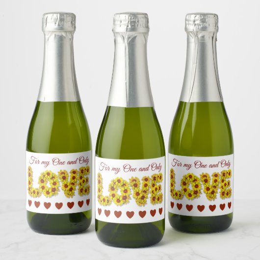 Sunflower Love Beverage Label Set スパークリングワインラベル (ボトル)