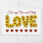 Sunflower Love Beverage Label Set スパークリングワインラベル (シングルラベル)