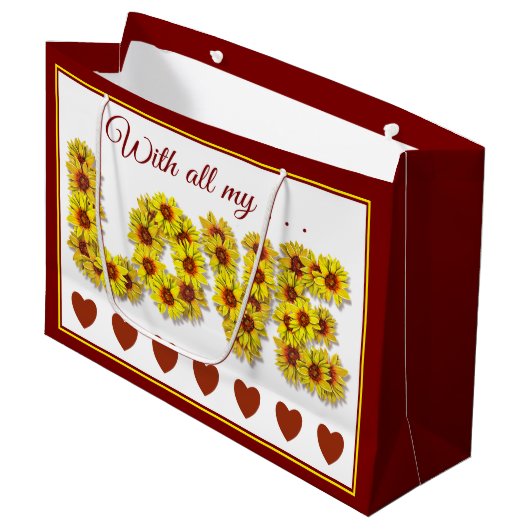 Sunflower Love Gift Bag ラージペーパーバッグ (正面アングル)