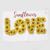 Sunflower Love Golf Towel ゴルフタオル (横)