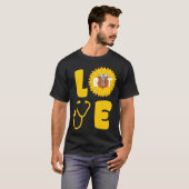 Sunflower Love Nurse Proud Reratoryherapist boy Tシャツ (正面フル)