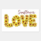 Sunflower Love Sticker 長方形シール (正面)