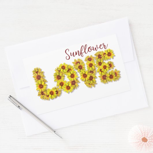 Sunflower Love Sticker 長方形シール (封筒)