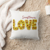 Sunflower Love Throw Pillow クッション (ブランケット)