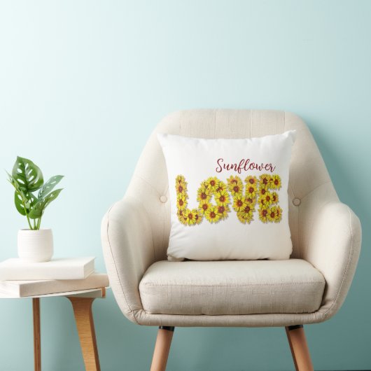 Sunflower Love Throw Pillow クッション (椅子)