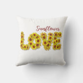 Sunflower Love Throw Pillow クッション (裏面)