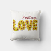 Sunflower Love Throw Pillow クッション (正面)