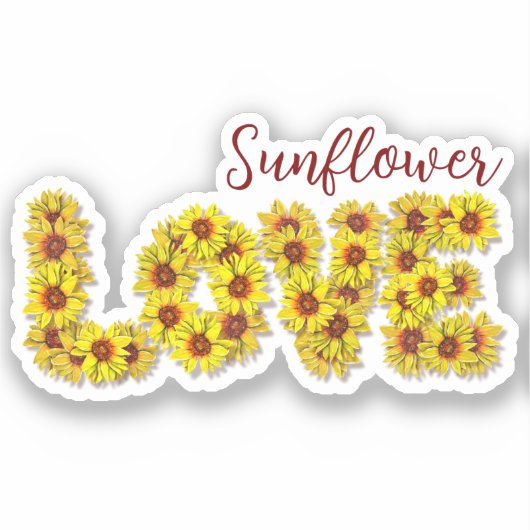 Sunflower Love Vinyl Sticker シール (正面)