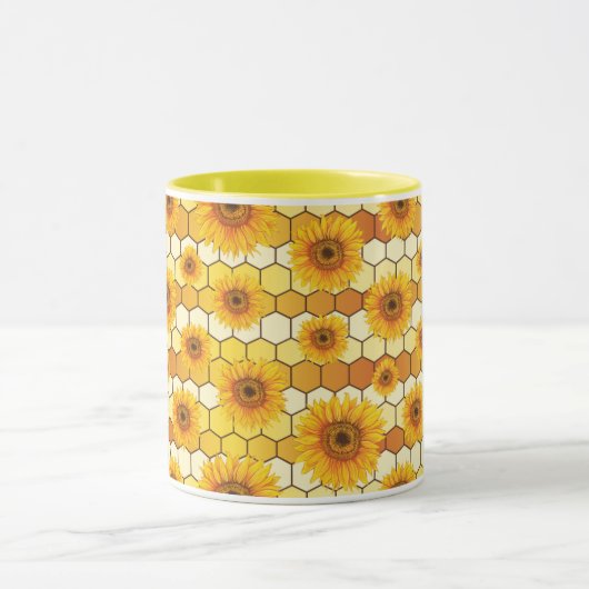 Sunflower Lovers and bees, Bright Kitchen Decor  マグカップ (中央)