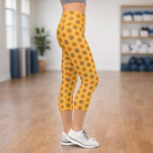 Sunflower Mandala Eye Art -Boho Yoga Graphic Print カプリレギンス