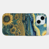 Sunflower Meadow in the Starry Night Case-Mate iPhoneケース (裏面 (横))