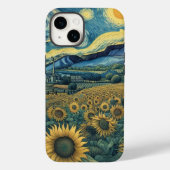 Sunflower Meadow in the Starry Night Case-Mate iPhoneケース (裏面)