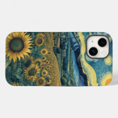 Sunflower Meadow in the Starry Night Case-Mate iPhoneケース (裏面 (横))