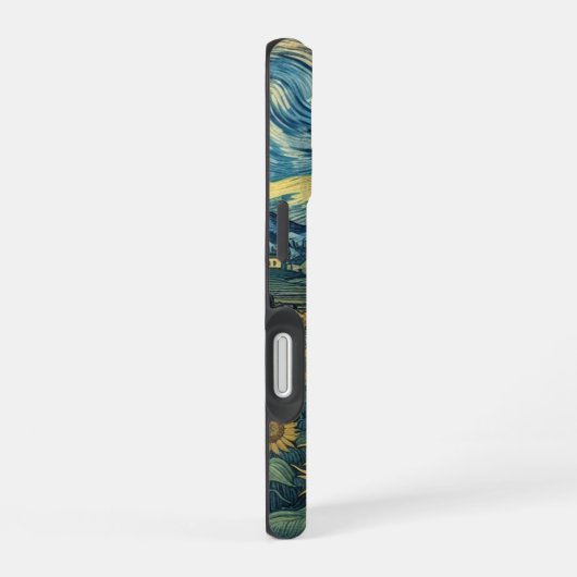 Sunflower Meadow in the Starry Night iPhone 16ケース (右側面)