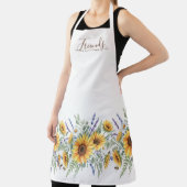 Sunflower Meadow Script Quote Friends Gift エプロン (インサイチュ)